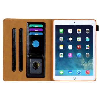 Haweel Tablet Tilfælde Crazy Horse Tekstur Vandret Flip etui til iPad 9.7 (2018) (2017) med Indehaveren & Card Slots Tilbehør 4