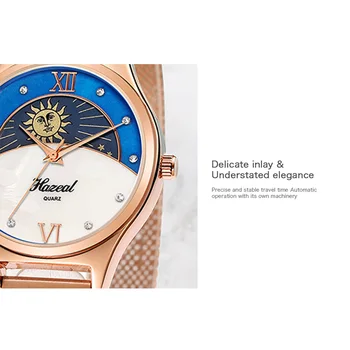 HAZEAL Luksus Mærke Kvinders Watch 30m Vandtæt Japan Quartz Kvinders Armbåndsur Original Design Safir relojes para mujer 1