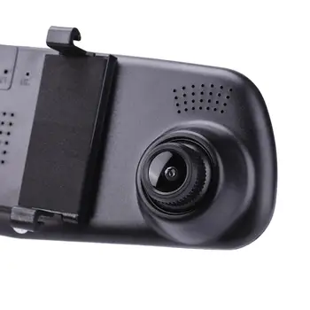 HD 1080P 4,3 tommer Dobbelt Linse Vandtæt Understøtter Flere Sprog Bil DVR bakspejl Dash Cam Video Kamera Tilbehør til Bilen 0