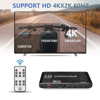 HDMI-2.0 Matrix 4X2 med lyd optiske toslink HDR HDMI ARC 4X2 matrix Switcher Splitter 4K/60Hz HDMI 4 i 2 ud