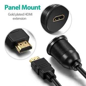 HDMI-Panel Flush Mount Kabel - 1 Meter 3 ft HDMI Udvidelse Dash Flush, Panel Mount Kabel Til Bil, Båd og Motorcykel 0
