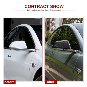 Heenvn Model3 Rear View Mirror, Beskyttende Cover Til Tesla Model 3 Tilbehør Erstatte den oprindelige bil Spejl Cover Carbon Fibre 5