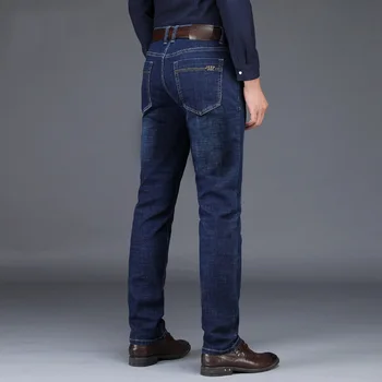 Helt Nye Efterår Og Vinter Denim Bukser Til Mænd Tyk Lige Hommes Jeans Business Casual Stretch Mørk Blå Jeans Mænd Tøj 28-44 3