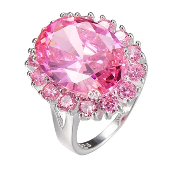 Hermosa Perfekt Skinnende Pink Kunzite Sweet LOVE GAVE Romantisk Dame Ring Størrelse 7# 8# 9# HERMOSA Sweetie Gave 4