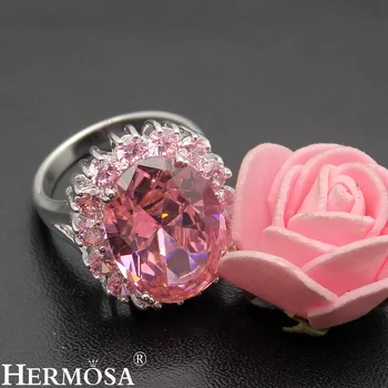 Hermosa Perfekt Skinnende Pink Kunzite Sweet LOVE GAVE Romantisk Dame Ring Størrelse 7# 8# 9# HERMOSA Sweetie Gave 5