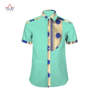 Herre Shirt Nye Afrikanske Mænd Tøj Korte Ærmer Dashiki for Mænd Slim Fit Mærke Tøj 6XL Afrikanske Shirts Print WYN306 0