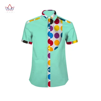 Herre Shirt Nye Afrikanske Mænd Tøj Korte Ærmer Dashiki for Mænd Slim Fit Mærke Tøj 6XL Afrikanske Shirts Print WYN306 2