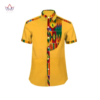 Herre Shirt Nye Afrikanske Mænd Tøj Korte Ærmer Dashiki for Mænd Slim Fit Mærke Tøj 6XL Afrikanske Shirts Print WYN306 3