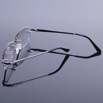 High Clear Diamond Cutting Rimless Reading Glasses Men Ultralight Optics Prescription Glasses Male Reader Presbyopic Eye Glasses 1