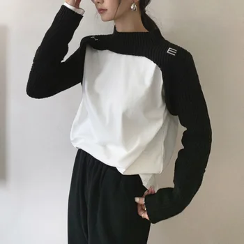High Street Koreanske Mode Sweater Løs Hipster Enkle Designer Foråret Efteråret Den Nye Tynd Rund Hals, Lange Ærmer 0