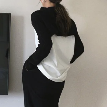 High Street Koreanske Mode Sweater Løs Hipster Enkle Designer Foråret Efteråret Den Nye Tynd Rund Hals, Lange Ærmer 2