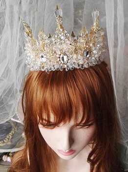 HIMSTORY Bryllup Brude Prom Prinsesse Klar Krystal Rhinestone Perle Tiaras Crown Hårbånd, Bridal Wedding Crown Hairwear 0
