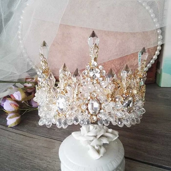 HIMSTORY Bryllup Brude Prom Prinsesse Klar Krystal Rhinestone Perle Tiaras Crown Hårbånd, Bridal Wedding Crown Hairwear 1