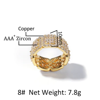 Hip Hele Pladsen Zircon 8mm Ring Bryllup Engagemet Kobber, Guld, Sølv Farve Ring For Kvinder Girl Evighed Band Ring 0