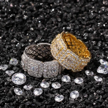Hip Hele Pladsen Zircon 8mm Ring Bryllup Engagemet Kobber, Guld, Sølv Farve Ring For Kvinder Girl Evighed Band Ring 4