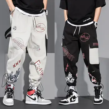 Hip Hop Herre Pants Nye Sjove Print Brev Print Streetwear Mænd Harem Bukser Overdimensionerede 5XL Casual Cool Drenge Bukser 2
