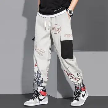 Hip Hop Herre Pants Nye Sjove Print Brev Print Streetwear Mænd Harem Bukser Overdimensionerede 5XL Casual Cool Drenge Bukser 4