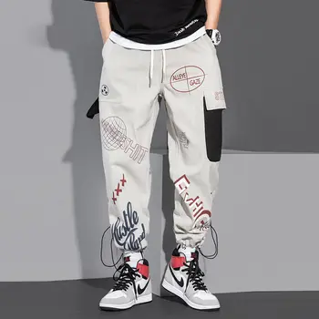 Hip Hop Herre Pants Nye Sjove Print Brev Print Streetwear Mænd Harem Bukser Overdimensionerede 5XL Casual Cool Drenge Bukser 5