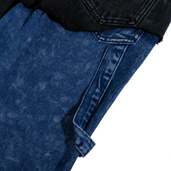 Hip Hop Lige Bukser Streetwear Patchwork Farve Blok Jeans Bukser 2020 Vintage Harajuku Overdimensionerede Løs Joggere Mænd Bukser