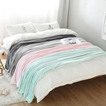 Hjem polar Tekstil-microfiber firkant tæppe dække seng 150*200cm bærbare stor tyk fleece tæppe, sofa pink tæppe 5