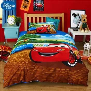 Hjem tekstil Bil Bedding Set Tegnefilm Børn dreng duvet cover sæt seng sæt sengetøj taske, pudebetræk, lagen sove gave 0