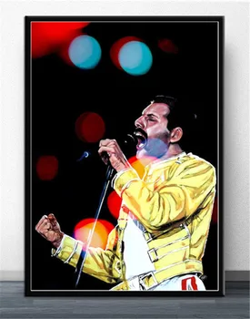 Hot Freddie Mercury Rock Musik Lærred Maleri Plakater Og Prints Væg Billeder Til Stuen Abstrakte Dekorative Hjem Indretning 2