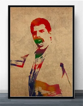Hot Freddie Mercury Rock Musik Lærred Maleri Plakater Og Prints Væg Billeder Til Stuen Abstrakte Dekorative Hjem Indretning 5