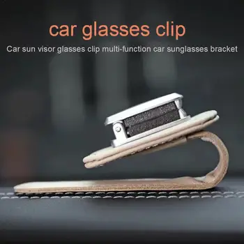 Hot Salg Læder Mini Briller Klip Auto Clip Nitte, Solbriller, Briller Holder Til Bilen Solskærm Kortholderen Klip 2