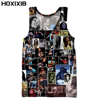 HOXIXIB 2020 Mænds Hvid Mode 3D-Print Sanger Bob Marley Vest Kølig Dukkert Mænd Ukrudt Tank Tops Kører Undertrøje Unisex Tøj 3