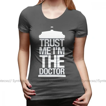 Hvem Er jeg T-Shirt, Tillid Mig jeg Er Læge T-Shirt Sjove Korte Ærmer Kvinder tshirt Navy Street Wear Print-O-Hals dame t-Shirt 2