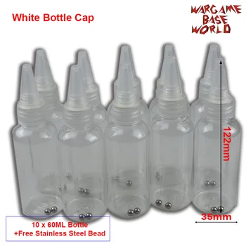 Hvid Flaske Cape - Model Maling Blanding Flaske Maleri Opbevaring af Flasker med at Blande Rustfrit Stål Kugle Hobby