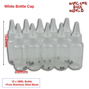 Hvid Flaske Cape - Model Maling Blanding Flaske Maleri Opbevaring af Flasker med at Blande Rustfrit Stål Kugle Hobby 3