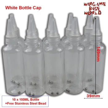 Hvid Flaske Cape - Model Maling Blanding Flaske Maleri Opbevaring af Flasker med at Blande Rustfrit Stål Kugle Hobby 4