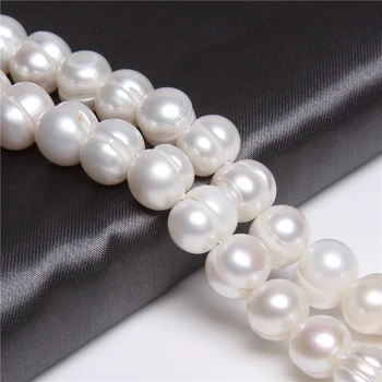 Hvid Naturlige Perle 7-10mm Engros Ægte Kartoffel Runde Perle Løse Perler For Kvinder DIY Smykker at Gøre Halskæde Armbånd 14