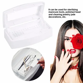 Hvid Plastik Negle Værktøjer Sterilisator Skuffe Enhed Sterilisation Max Desinfektion Beholder til Salon Manicure Tilbehør Værktøjer 0