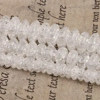 Hvide Sne Krakket Krystal Perler 6 8 10 mm Facetslebet Kvarts Rondelle Perler for Jewerley Gør DIY Armbånd Tilbehør 15