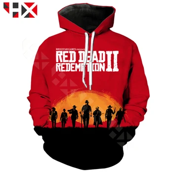 HX Amerikanske Populære Spil Red Dead Redemption 2 3D-Print Mænd Kvinder Sweatshirt Hoodie Hip Hop Streetwear Alle-match Toppe A433 5