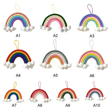 Hånd-Vævet Rainbow Pynt Væggen Hænger Hjem Europæisk Stil Dekoration Til Børneværelset Børneværelset Dekoration Søde Hængende Indretning H 1