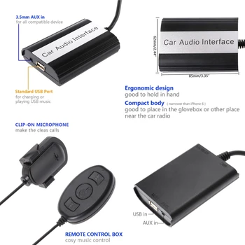 Håndfri Bil Bluetooth Kits MP3 AUX Adapter Interface Til RD4 Peugeot-CITROEN Drop Shipping Støtte 3