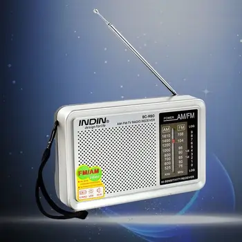 Håndholdte Bærbare AM/FM-Radio Indbygget Højttaler Modtager Lomme-Radio med Stik til Hovedtelefoner Teleskopisk Antenne Let (Sølv) 4