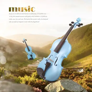 Håndlavet 1/8 Størrelse Akustisk Violin Gloss 4 Farve Violin med Bue Colophonium Musical Instrument For Begyndere musikelsker uddannelse 1