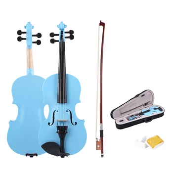 Håndlavet 1/8 Størrelse Akustisk Violin Gloss 4 Farve Violin med Bue Colophonium Musical Instrument For Begyndere musikelsker uddannelse 4