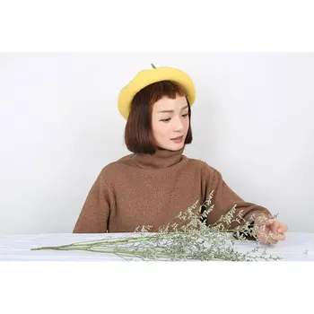 Håndlavet i Uld Følte Beret Kvinder Mode Valentine ' S Day Græs Børns Gave Damer Hat Soild Jul Vintage nytår Gave 120