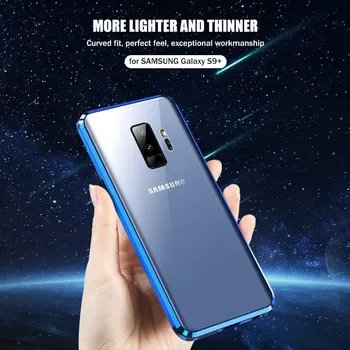 Hærdet Glas Mobiltelefon Privatliv Metal Magnetisk cover Til Samsung Galaxy S20 S9 Plus Note 9 10 Magnet Anti-spy 360 Beskyttende Cover 1