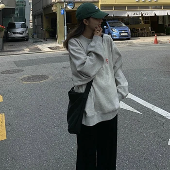 Hættetrøjer Til Kvinder Efteråret Oversize Tykkere Streetwear Harajuku Koreansk Stil Langærmet Trøjer Kvindelige Plus Size Løs Sweatshirts 3