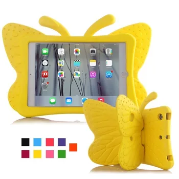 Høj Kvalitet Stødsikkert etui til iPad Luft Funda,Søde 3D-Tegnefilm Butterfly Kids Safe Stå Tablet Cover Case Til iPad Luft 18934