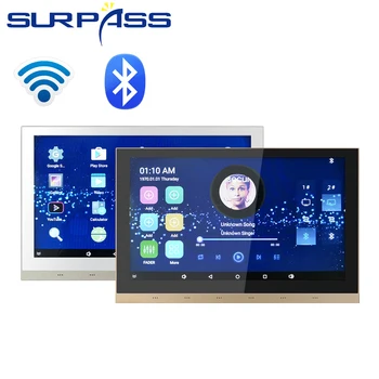 I Væggen Forstærker, Bluetooth, WiFi Lyd Touch Screen Android Smart Home Theater System 25W Stor Power 2 Zoner Stereo Lyd RJ45 Fm 3