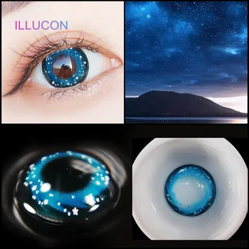 ILLUCON 2pcs/ Par Farve Kontakt Linser til Øjnene Farvet Kosmetiske Blød Kontakter Linse Nat, Tv-Serie 3