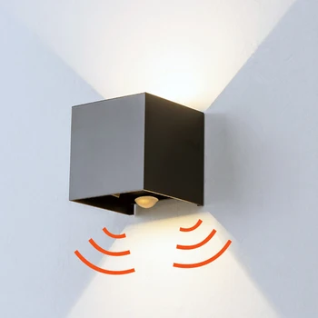 Indendørs / Udendørs Radar Motion Sensor LED-Væg Lys Pladsen Aluminium Justerbar Vinkel Væg Lampe til Soveværelse og Stue, Veranda 1