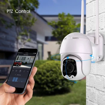 Inesun 1080P PTZ Trådløse IP Kamera Udendørs Mini WiFi Sikkerhed Speed Dome Kamera AI Auto Tracking Farve Night Vision CCTV Kamera 1